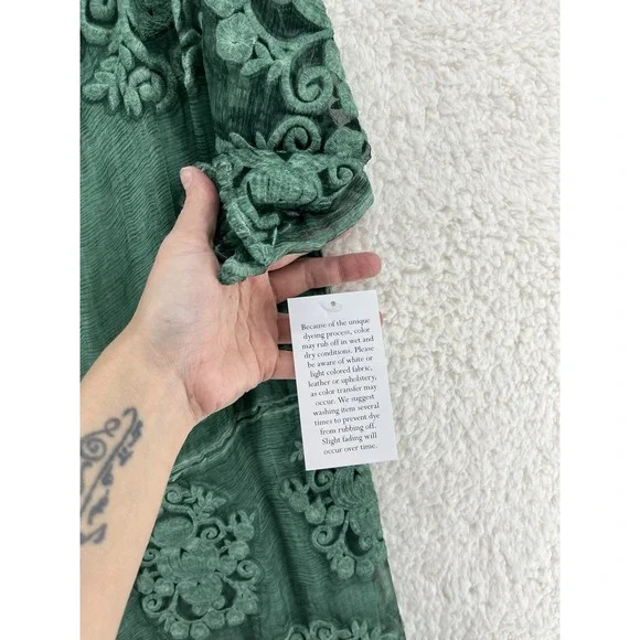 Soft Surroundings Tunic Womens Large Petite LP Silk Tessa Embroidered Fairycore - Picture 5 of 8